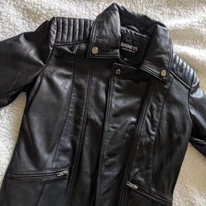 Barneys Originals Black Leather Jacket (US Size 4)!